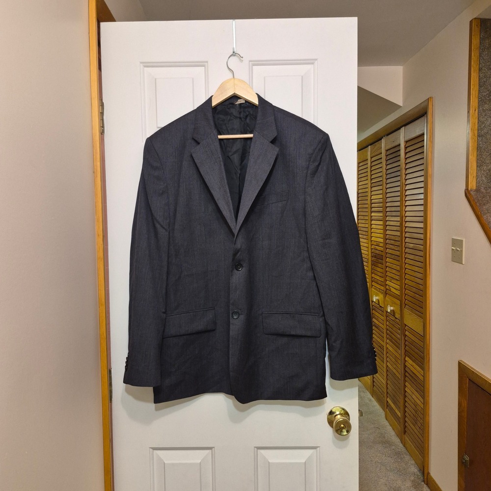 Banana Republic Mens 46R Charcoal Gray 100% Wool Two Button Blazer Sport Coat
